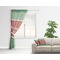 Christmas Holly Sheer Curtain With Window and Rod - in Room Matching Pillow
