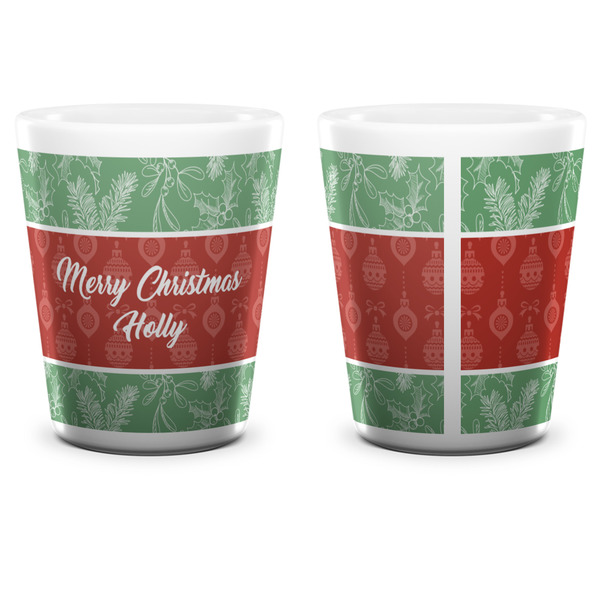 Christmas Holly Shot Glass - White - APPROVAL