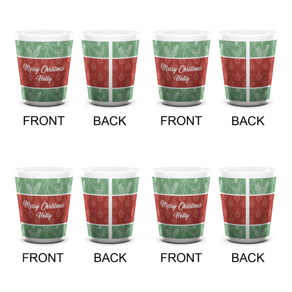 Christmas Holly Shot Glass - White - Set of 4 - APPROVAL