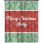 Christmas Holly Extra Long Shower Curtain - 70"x84" (Personalized)