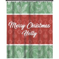 Christmas Holly Extra Long Shower Curtain - 70"x84" (Personalized)