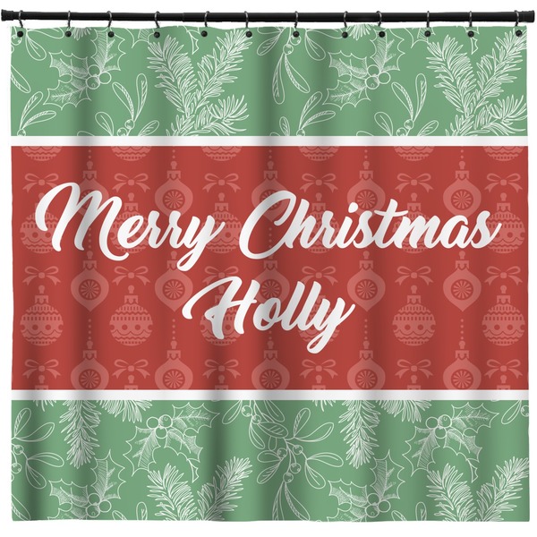 Custom Christmas Holly Shower Curtain - Custom Size (Personalized)