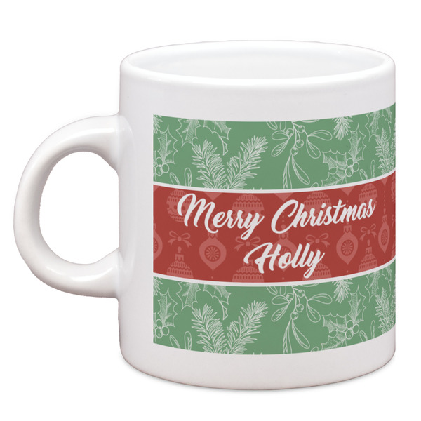 Custom Christmas Holly Espresso Cup (Personalized)
