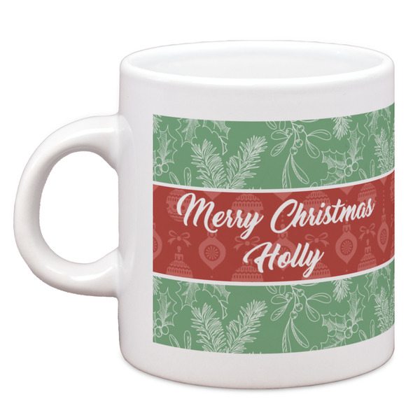 Christmas Holly Single Shot Espresso Cup - Single Front
