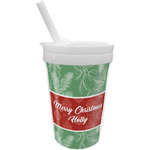 Christmas Holly Sippy Cup with Straw (Personalized)
