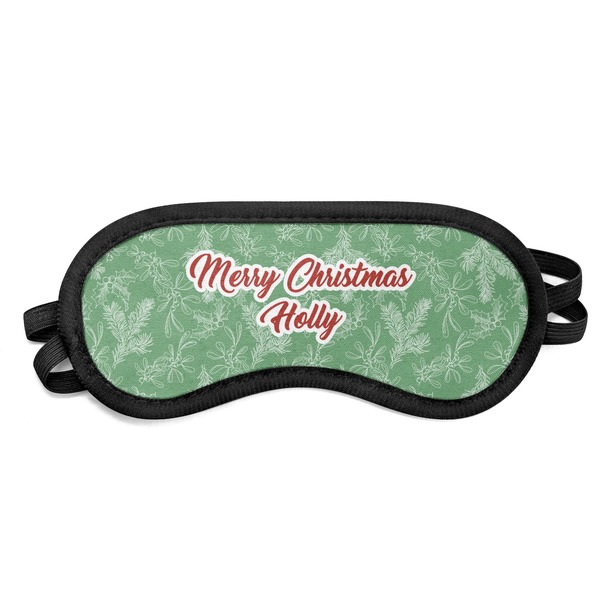 Custom Christmas Holly Sleeping Eye Mask - Small (Personalized)