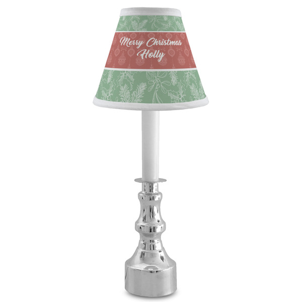 Christmas Holly Small Chandelier Lamp - LIFESTYLE (on candle stick)