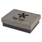 Christmas Holly Small Gift Box w/ Engraved Leather Lid (Personalized)