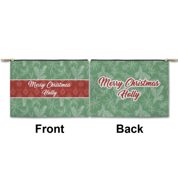 Christmas Holly Small Zipper Pouch Approval (Front and Back)