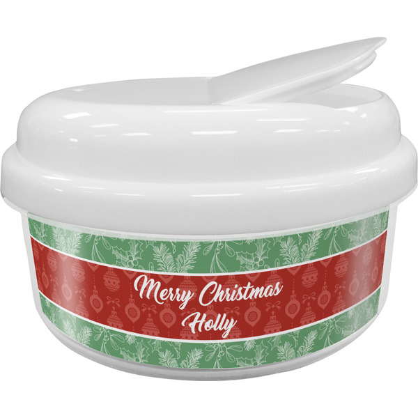 Custom Christmas Holly Snack Container (Personalized)