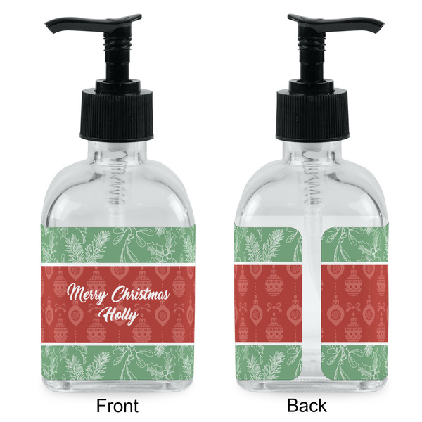 Christmas Holly Glass Soap/Lotion Dispenser - Approval