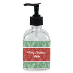 Christmas Holly Glass Soap & Lotion Bottle - Single Bottle (Personalized)