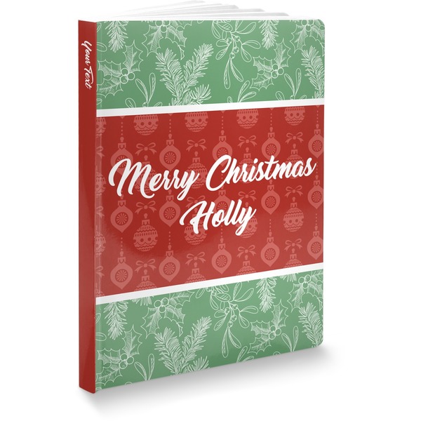Custom Christmas Holly Softbound Notebook - 5.75" x 8" (Personalized)