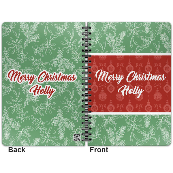 Christmas Holly Spiral Journal 7 x 10 - Apvl