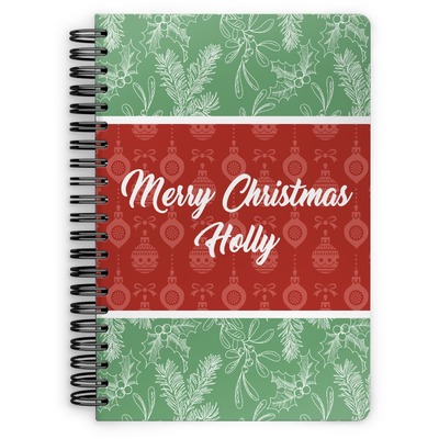 Christmas Holly Spiral Notebook (Personalized)