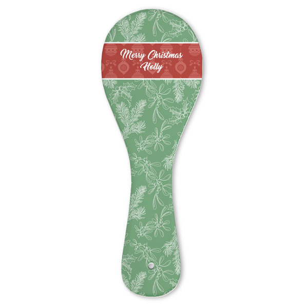 Custom Christmas Holly Ceramic Spoon Rest (Personalized)