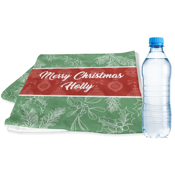 Custom Christmas Holly Sports & Fitness Towel (Personalized)