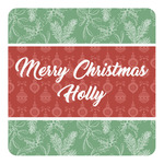 Christmas Holly Square Decal - Medium (Personalized)