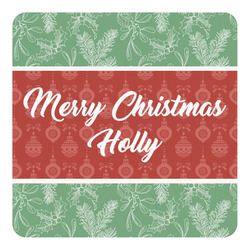 Christmas Holly Square Decal (Personalized)