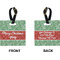 Christmas Holly Square Luggage Tag (Front + Back)