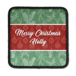 Christmas Holly Iron On Square Patch w/ Name or Text