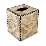 Christmas Holly Wood Tissue Box Cover (Personalized)