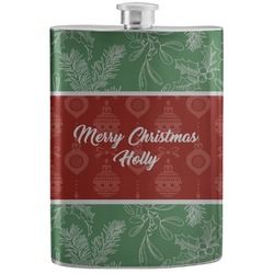 Christmas Holly Stainless Steel Flask (Personalized)