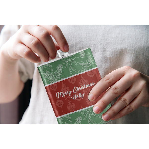 Christmas Holly Stainless Steel Flask - LIFESTYLE 1
