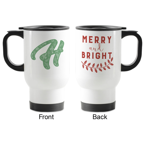 Christmas Holly Stainless Steel Travel Mug with Handle - Apvl