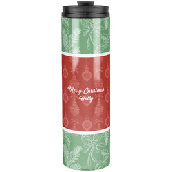 Christmas Holly Stainless Steel Skinny Tumbler - 20 oz (Personalized)