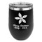 Christmas Holly Stainless Wine Tumblers - Black - Double Sided - Front