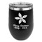 Christmas Holly Stemless Stainless Steel Wine Tumbler - Black - Double Sided (Personalized)