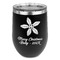 Christmas Holly Stainless Wine Tumblers - Black - Single Sided - Front