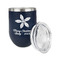 Christmas Holly Stainless Wine Tumblers - Navy - Double Sided - Alt View
