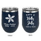 Christmas Holly Stainless Wine Tumblers - Navy - Double Sided - Approval
