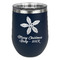 Christmas Holly Stainless Wine Tumblers - Navy - Double Sided - Front