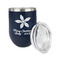 Christmas Holly Stainless Wine Tumblers - Navy - Single Sided - Alt View