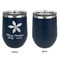 Christmas Holly Stainless Wine Tumblers - Navy - Single Sided - Approval