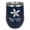 Christmas Holly Stainless Wine Tumblers - Navy - Single Sided - Front