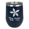 Christmas Holly Stemless Stainless Steel Wine Tumbler - Navy - Single Sided (Personalized)