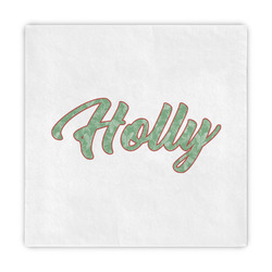 Christmas Holly Standard Decorative Napkins (Personalized)