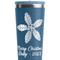Christmas Holly Steel Blue RTIC Everyday Tumbler - 28 oz. - Close Up
