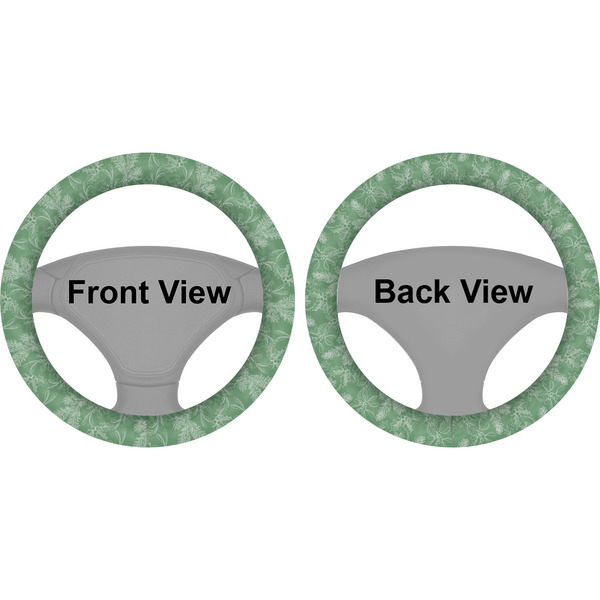 Christmas Holly Steering Wheel Cover- Front and Back
