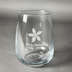 Christmas Holly Stemless Wine Glass (Single) (Personalized)