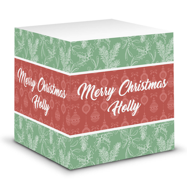 Custom Christmas Holly Sticky Note Cube (Personalized)