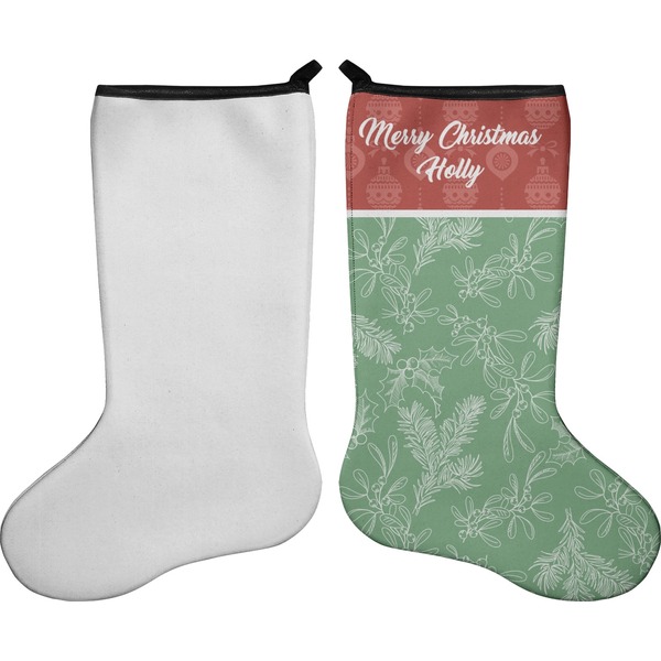 Christmas Holly Stocking - Single-Sided - Approval