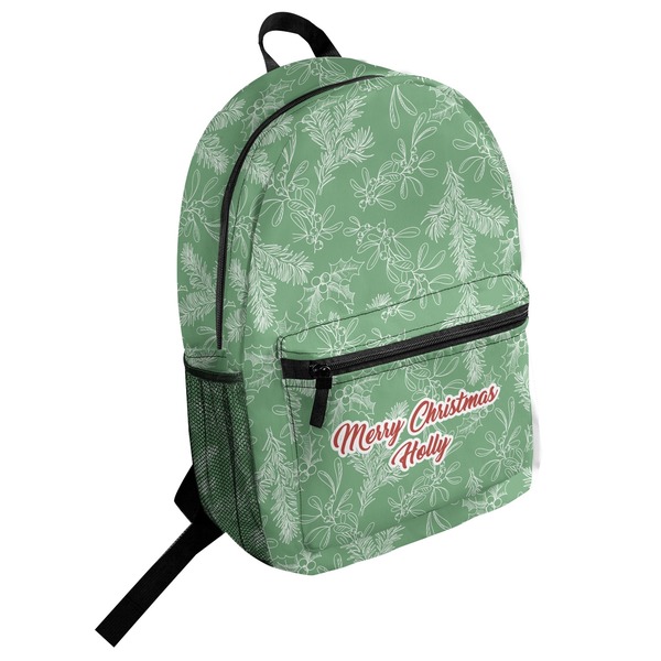 Custom Christmas Holly Student Backpack (Personalized)