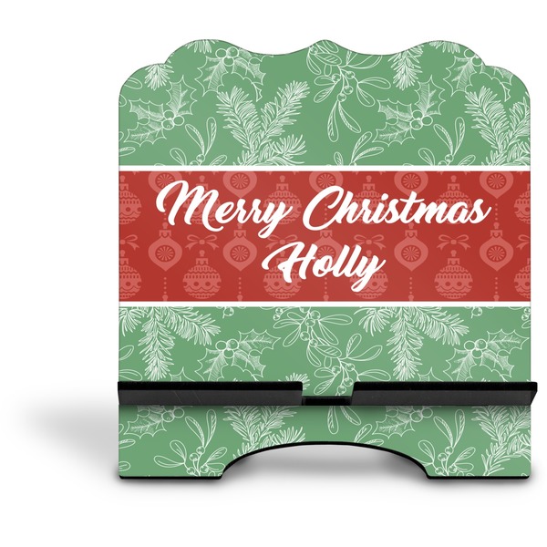 Christmas Holly Stylized Tablet Stand - Front without iPad