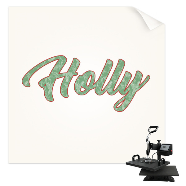 Custom Christmas Holly Sublimation Transfer - Shirt Back / Men (Personalized)