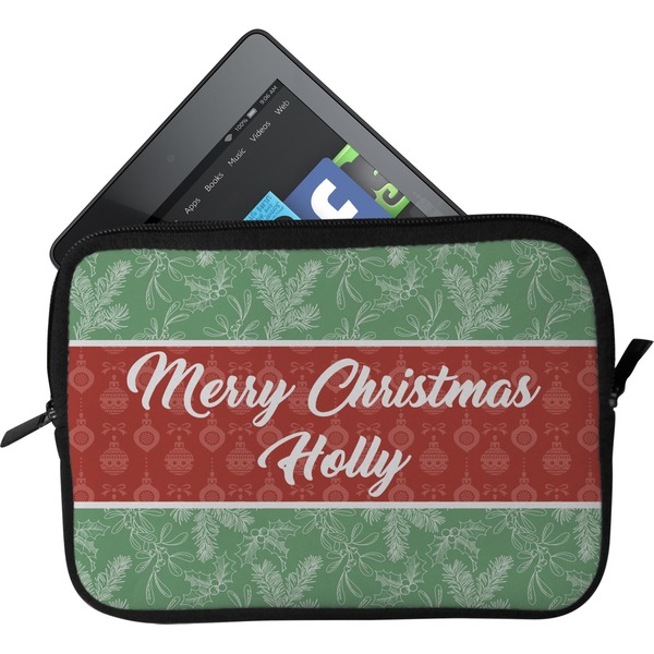 Custom Christmas Holly Tablet Case / Sleeve - Small (Personalized)